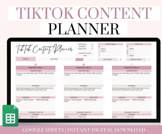 📅 Monthly content plan for TikTok (personalized)